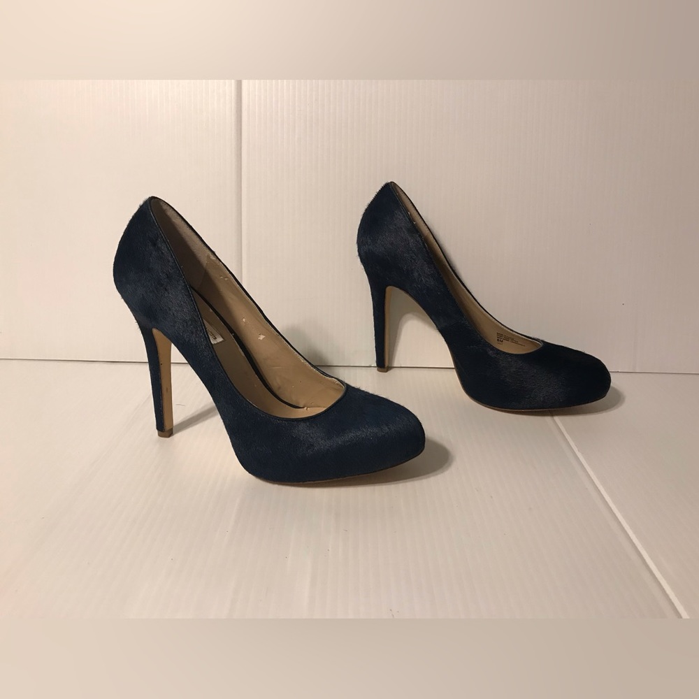 INC Lilly high heel platform pony hair upper women size 8 M